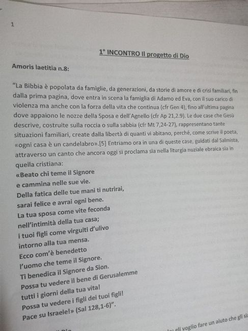 Corso prematrimoniale - 1