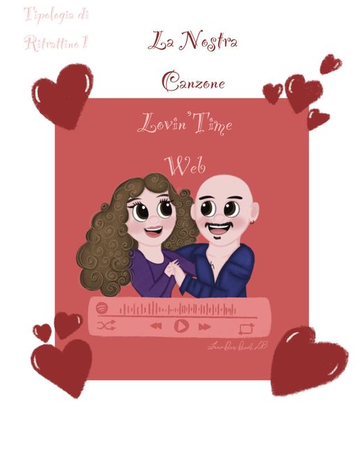 Idea bomboniera, ritratto degli sposi con la la loro canzone 