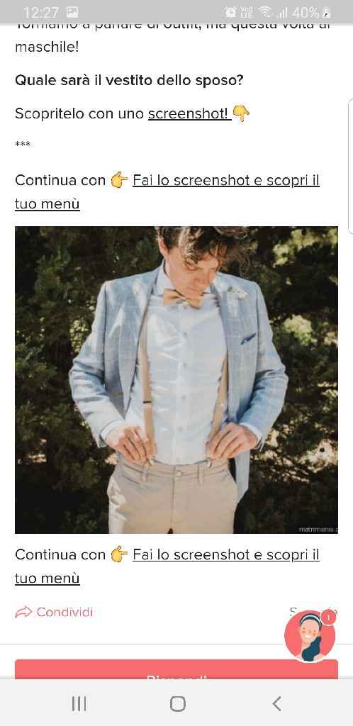 Fai lo screenshot e scopri il vestito dello sposo - 1