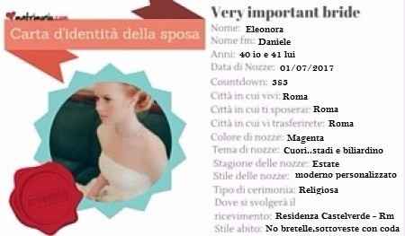 carta d'identità della sposa 