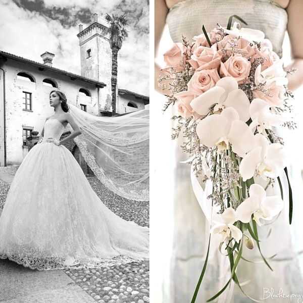 Bouquet a cascata con orchidee - 1