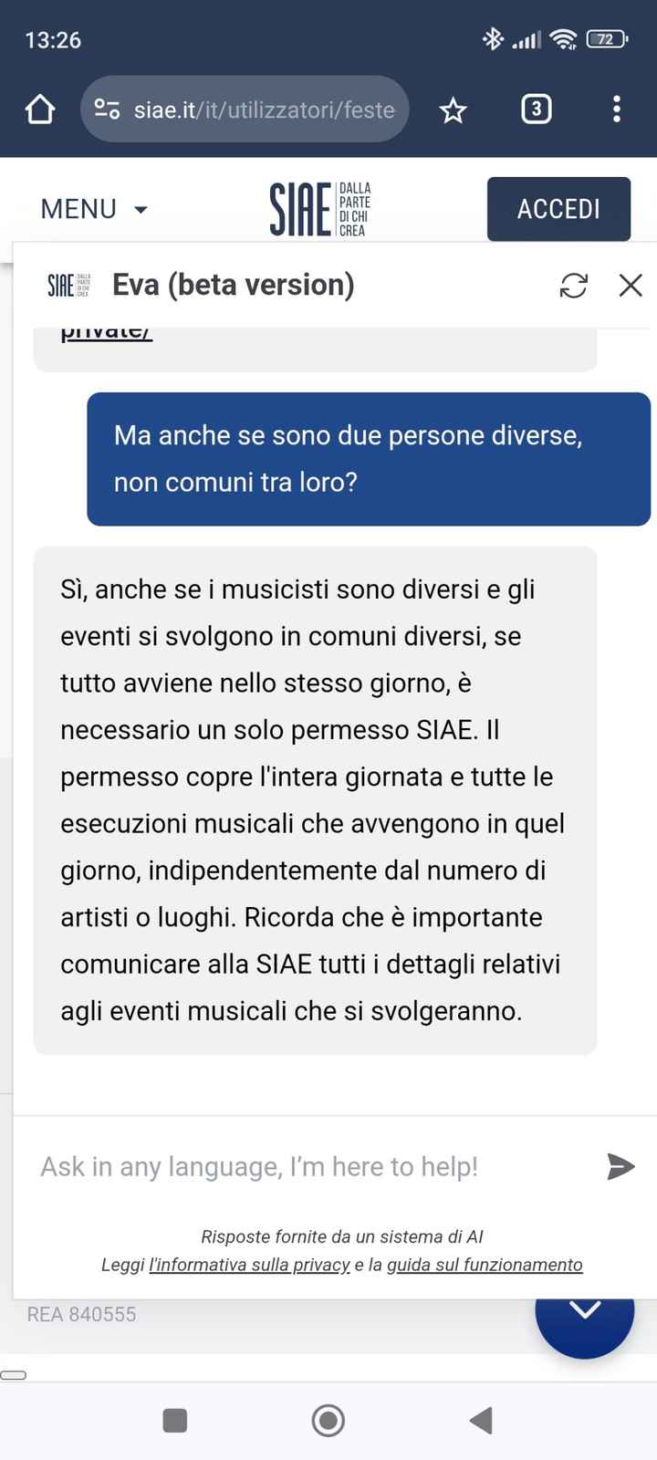 siae rito civile in Comune - 1