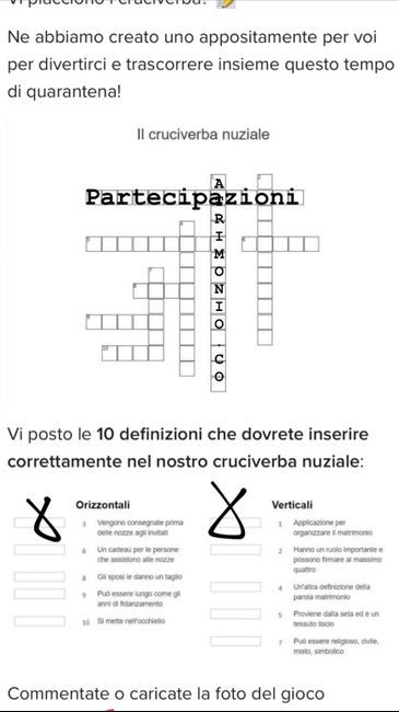 🌈 Gioca con noi al cruciverba di nozze 🌈 3