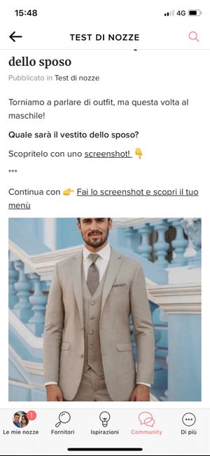 Fai lo screenshot e scopri il vestito dello sposo 19