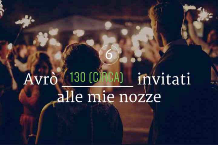 Avrò ____ invitati alle mie nozze - 1