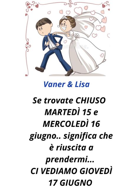 Attività chiusa per matrimonio - 1