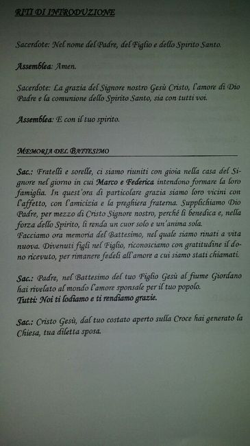Libretto messa. - 1
