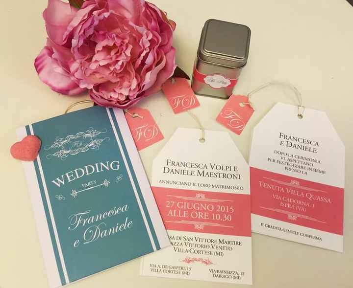 Partecipazione a forma di bustina da tè - 1