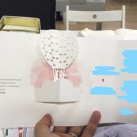 MONGOLFIERABIANCA E SFONDO ROSA