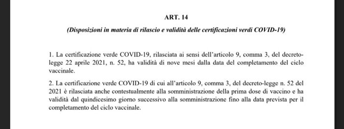 Green Pass...leggete è importante...attendiamo l'uscita sulla gazzetta ufficiale 1