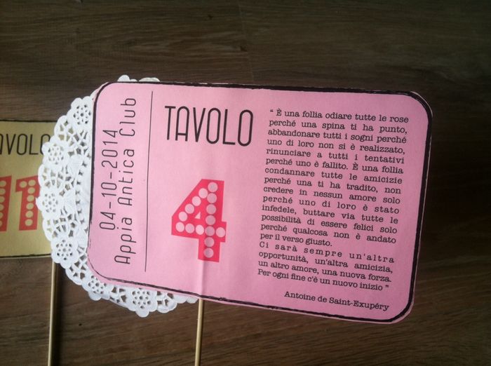 Segnatavoli in cartoncino - 2