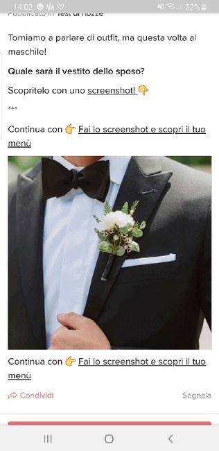 Fai lo screenshot e scopri il vestito dello sposo 26