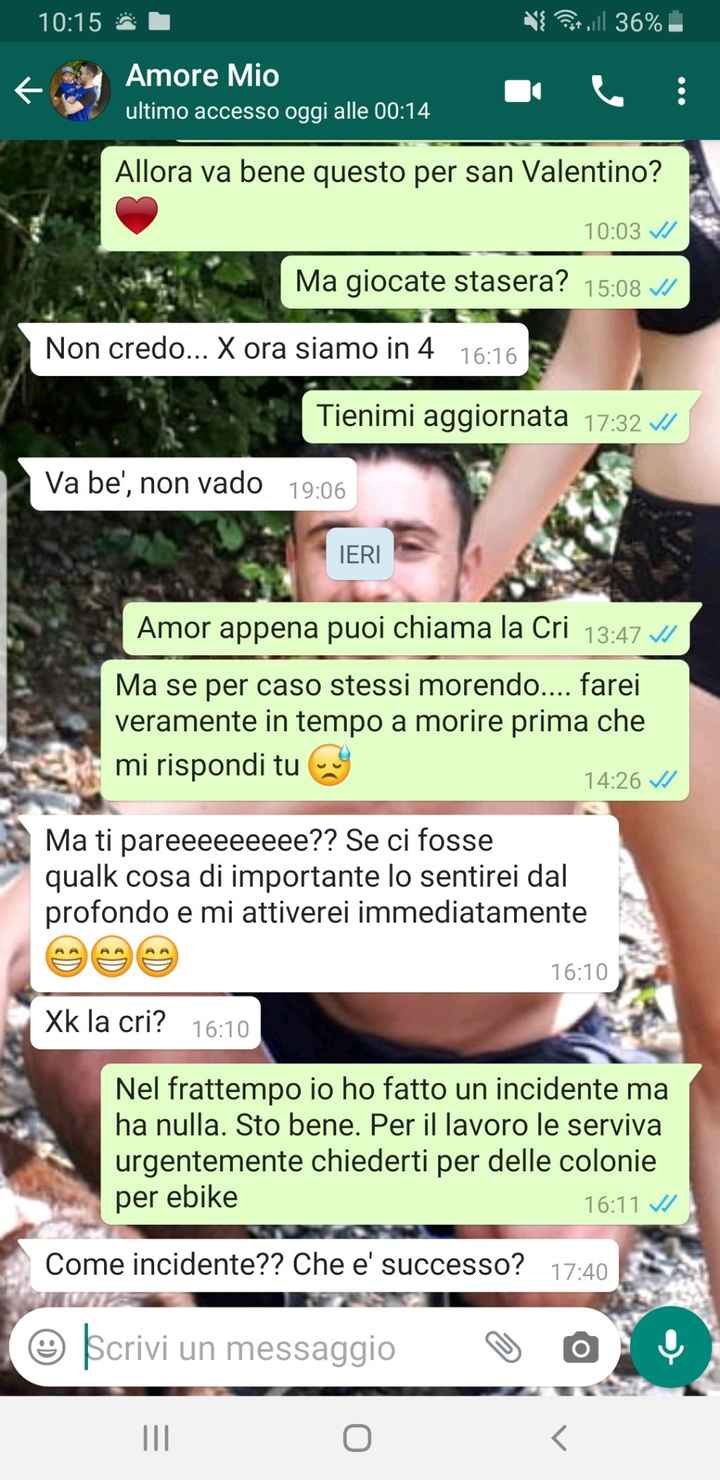 Condividi lo screenshot dell'ultimo messaggio che vi siete inviati - 1