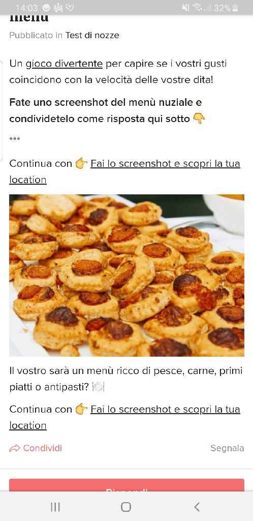 Fai lo screenshot e scopri il tuo menù - 1