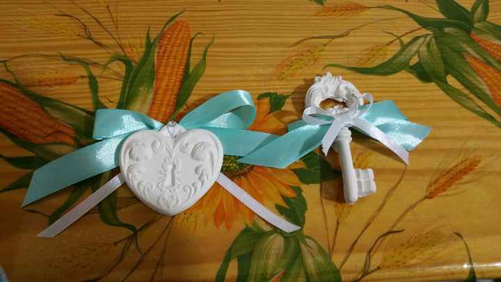 Segnaposto gessetti cuore e chiave - 1