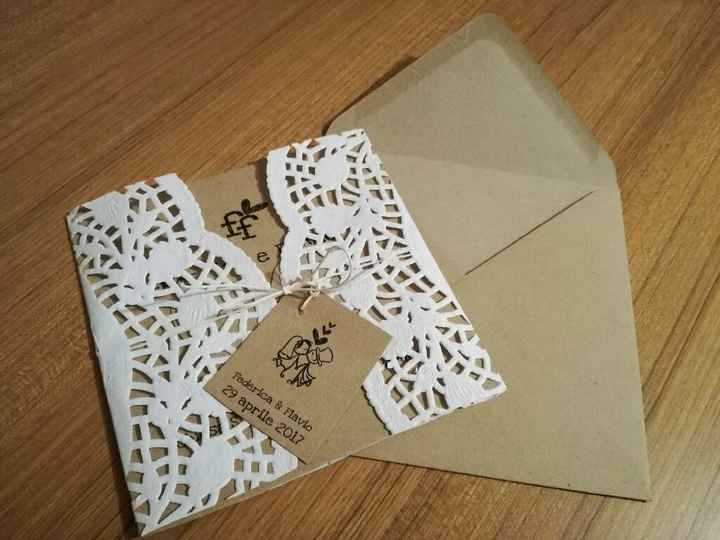 Partecipazioni fai da te con centrini di carta - 1