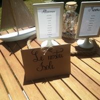 una parte del tableu mariage che verrà messo su un vecchio carretto di legno 