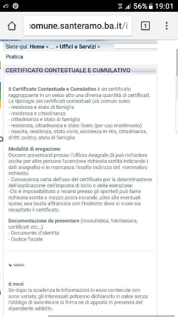 Certificato cumulativo - 1