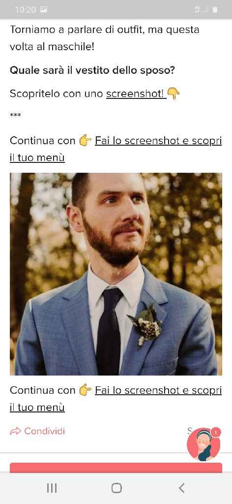 Fai lo screenshot e scopri il vestito dello sposo - 1