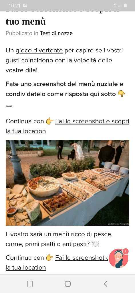 Fai lo screenshot e scopri il tuo menù - 1