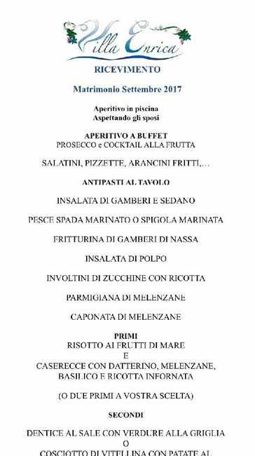 Prezzi ristorante - 1