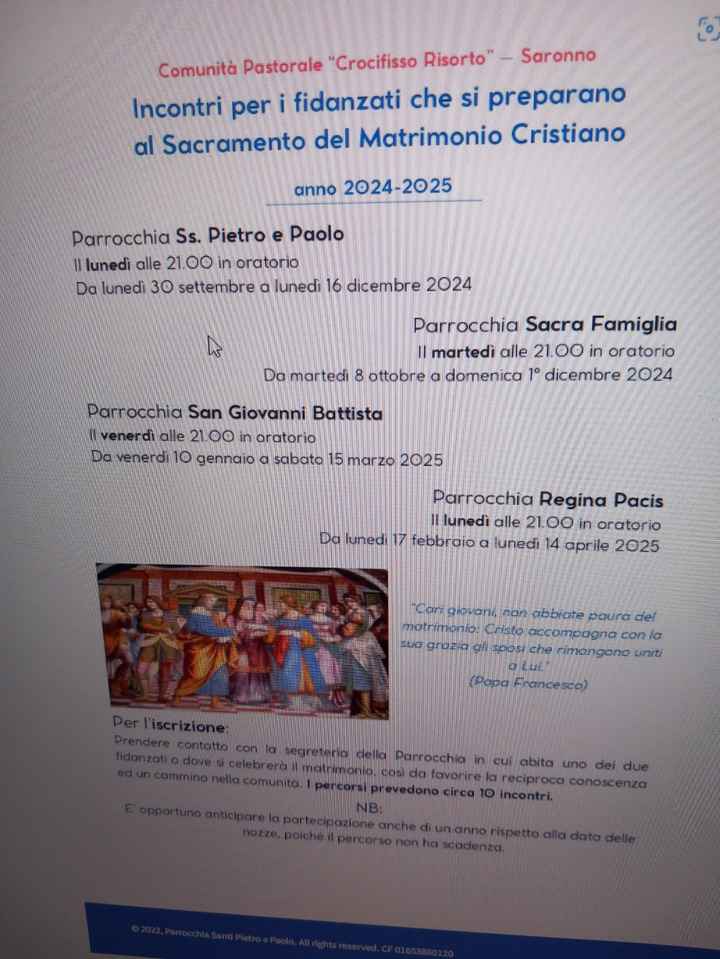 Scadenza corso pre matrimoniale - 1