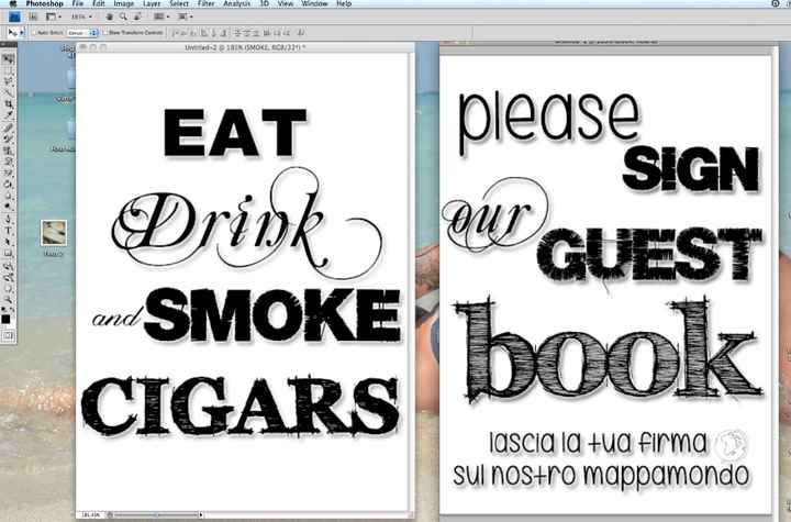 Cartelli angoko sigari e Guest Book