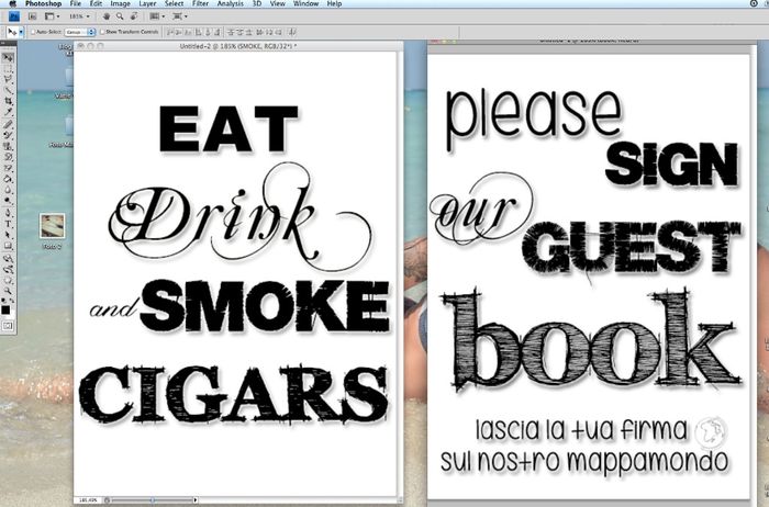 Cartelli angoko sigari e Guest Book