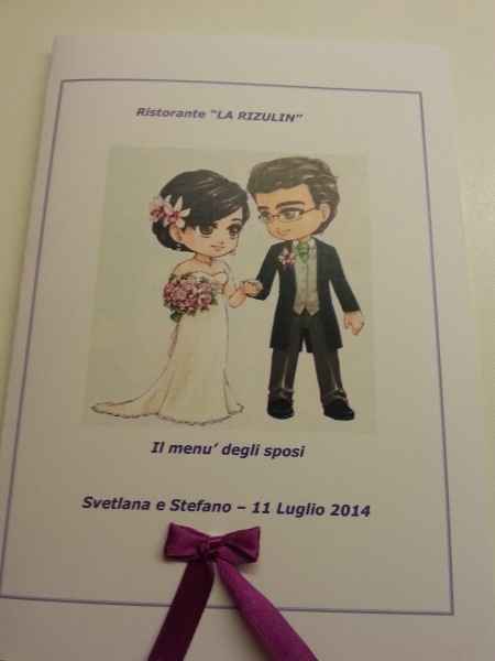 menu degli sposi