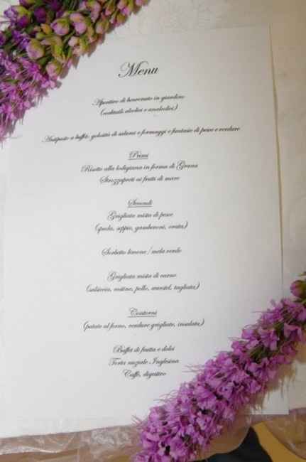 Le mie nozze! 26/07/2013 Il Menu
