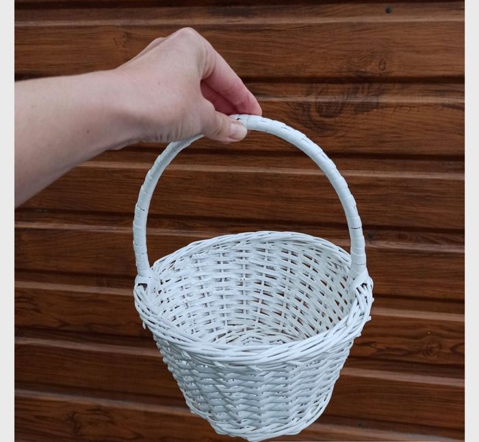 Cesto vimini bianco per coni riso 2