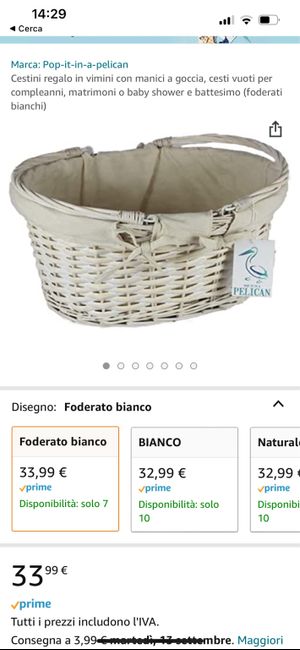 Cesto vimini bianco per coni riso 1