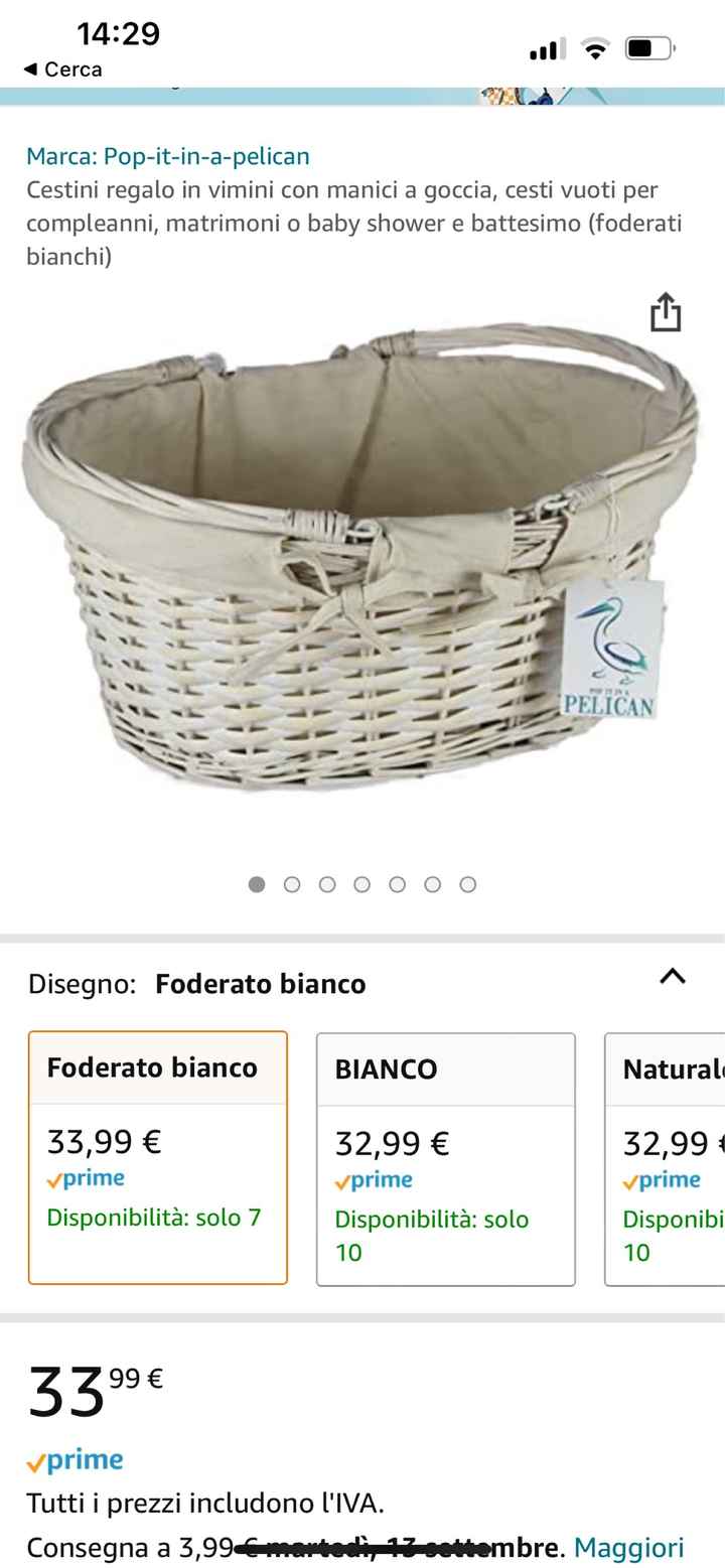 Cesto vimini bianco per coni riso - 1