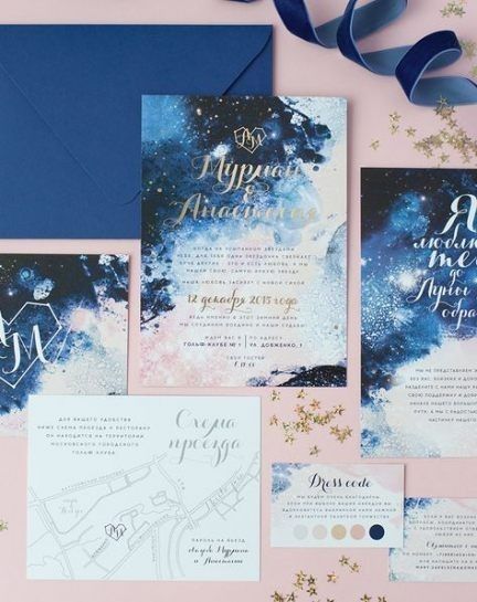 Partecipazioni Mamma e papà si sposano con tema stelle - 2