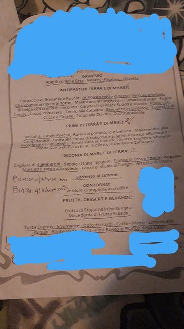 Menù delle nozze - 1