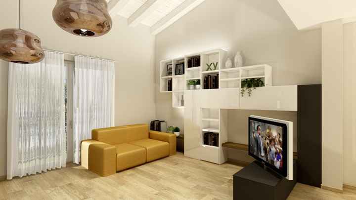 Render dall'ingresso della casa