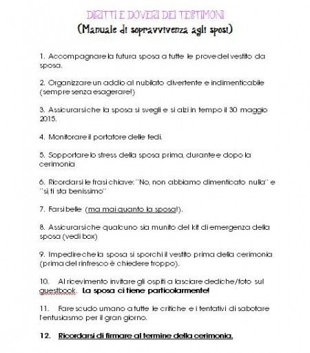 Manuale della perfetta testimone