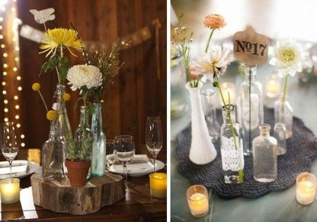 bottiglie come centrotavola