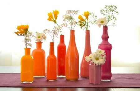 bottiglie come centrotavola