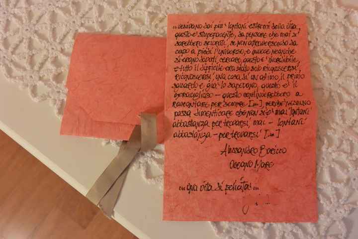 IL BIGLIETTO DEL REGALO DI UNA MIA AMICA