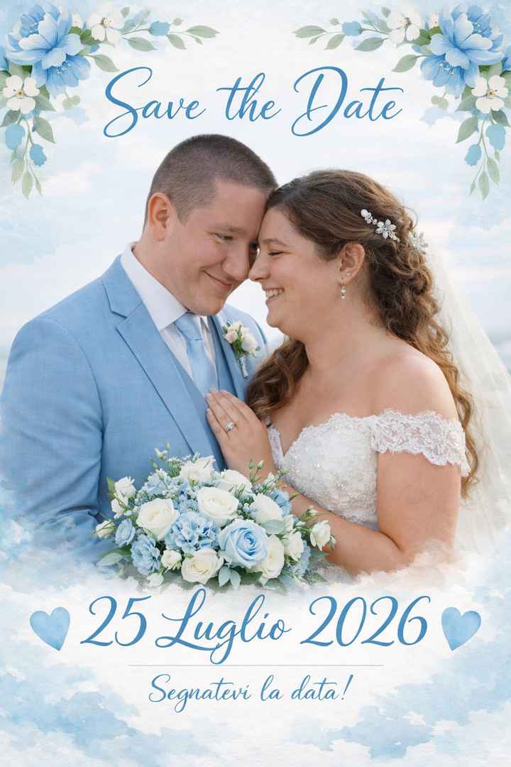 Ho creato questa foto da inviare tramite messaggio come save the date cosa ne pensate?