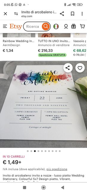 Partecipazioni tema matrimonio: colori 1