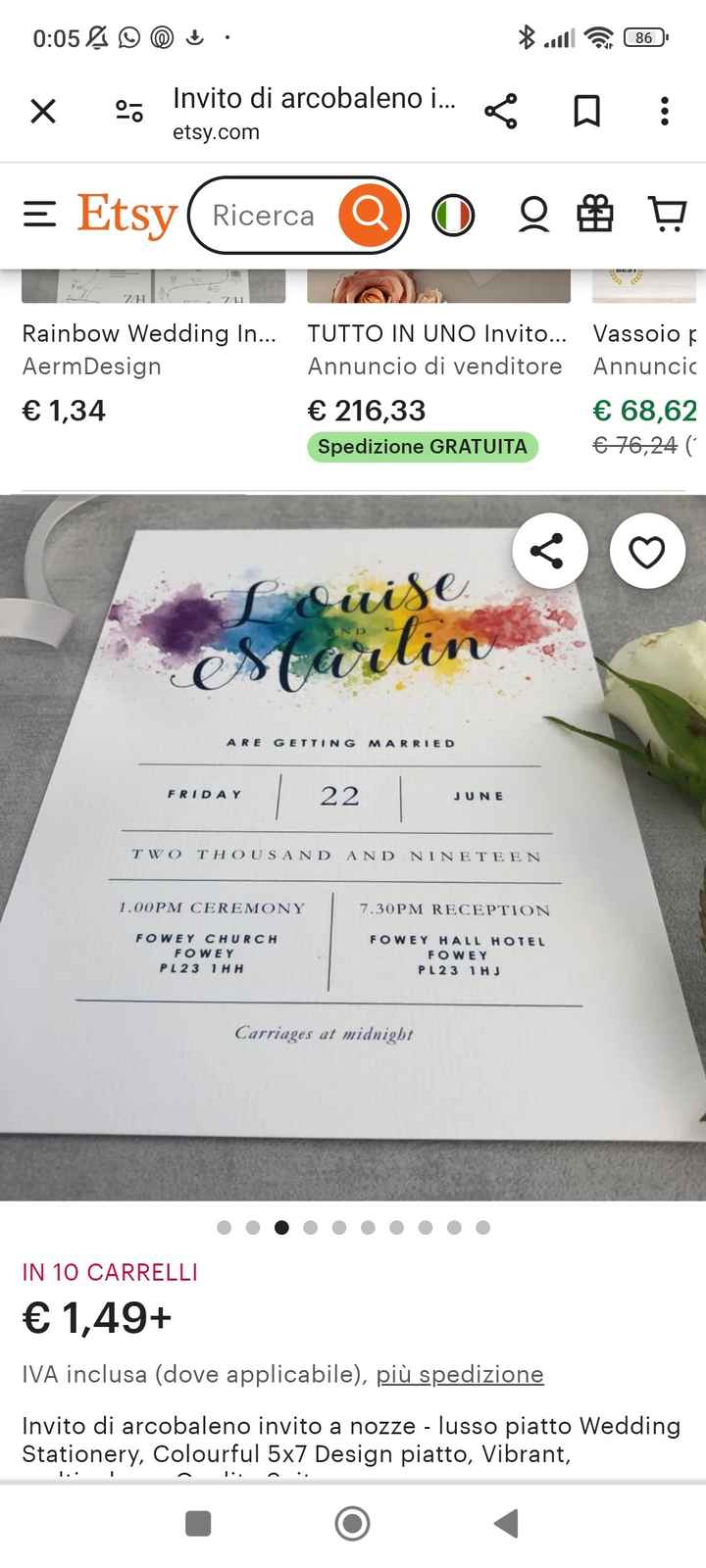 Partecipazioni tema matrimonio: colori - 1