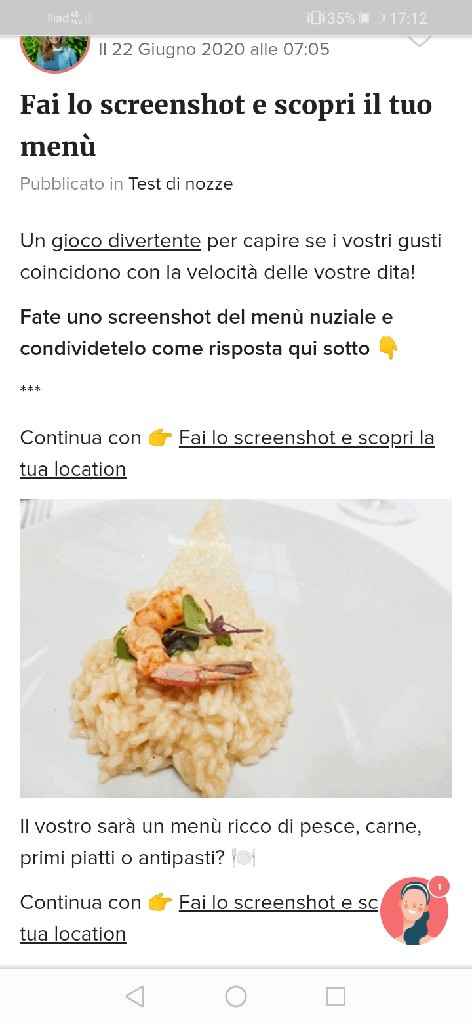 Fai lo screenshot e scopri il tuo menù - 1