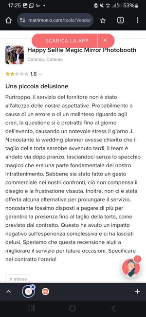 Ho scritto una recensione ma non compare 1