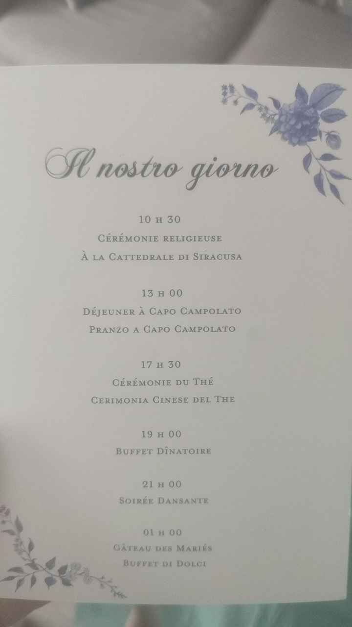 Wedding timeline - 1