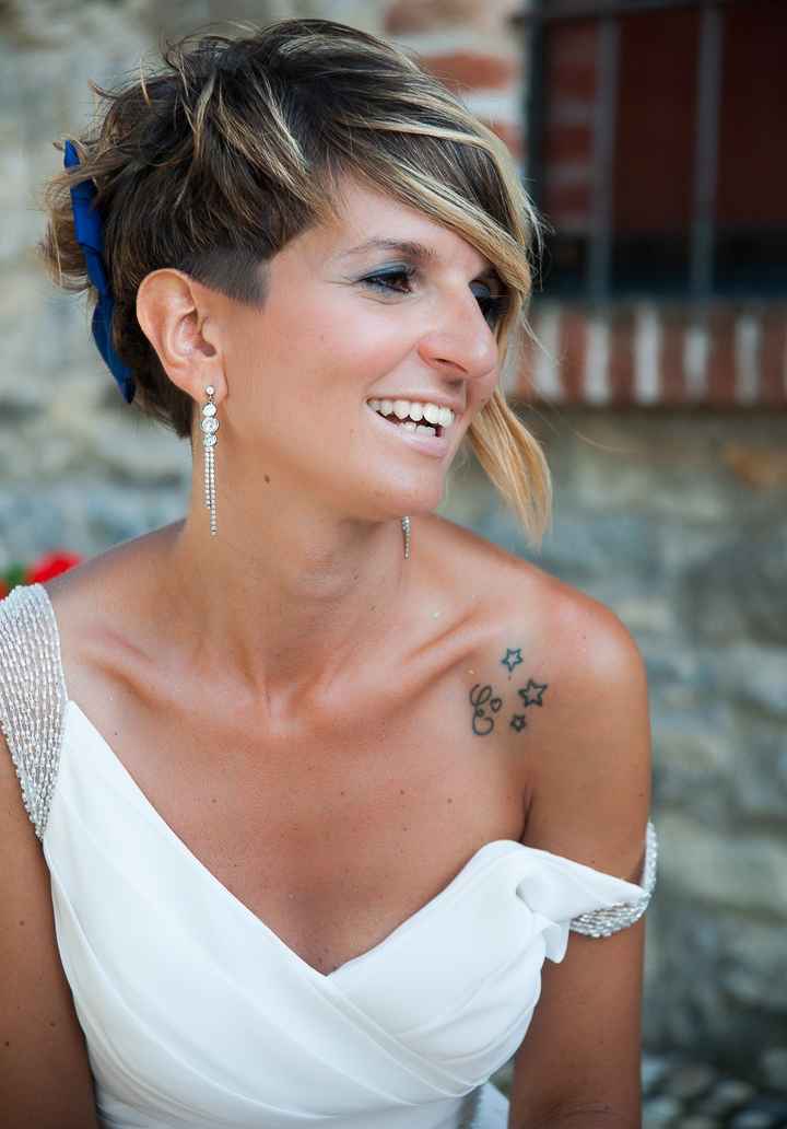 Sposa con capelli cortissimi  - 1