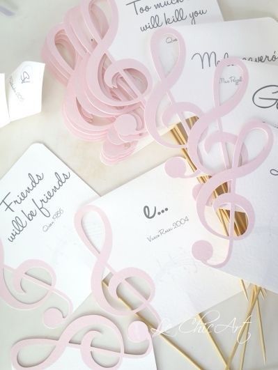 Segnaposto musica (rosa)