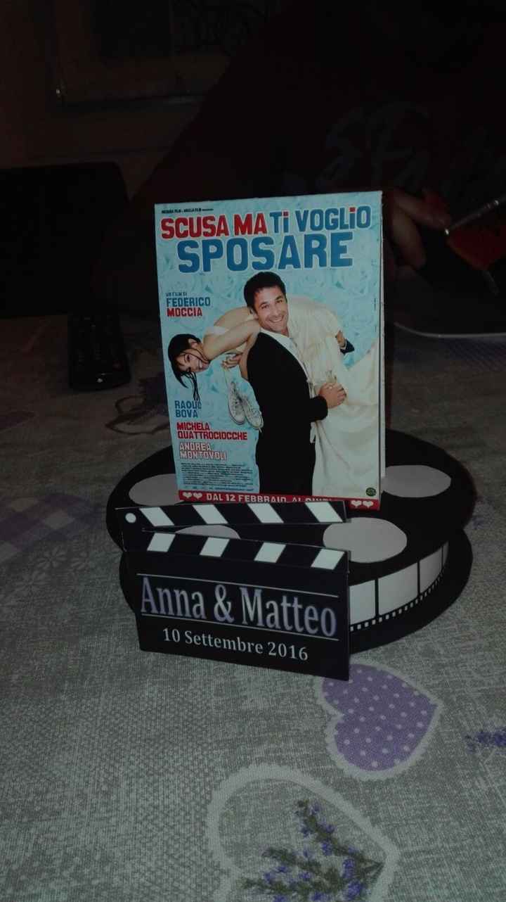centrotavola per sposi tema cinema