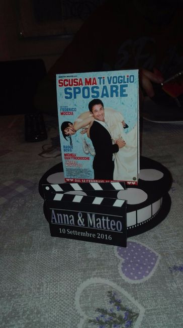 centrotavola per sposi tema cinema